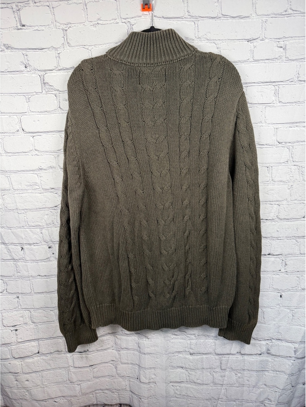 Eddie Bauer Cable-Knit Button Mock-Neck Sweater - Picture 2 of 4